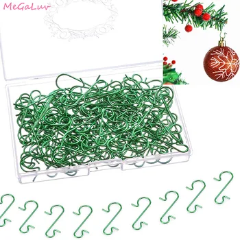 

Christmas Ornament Hooks Xmas Tree Decor Hanger Hooks S-Shaped Hook for Christmas Tree Decor Green Hook Supplies For Home Party