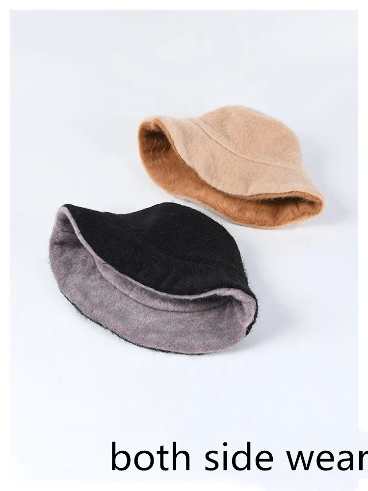 EOEODOIT двухсторонние двухцветные меховые шапки Mike 2 способа женские осенние зимние Модные Повседневные шапки с маленькими полями шапки