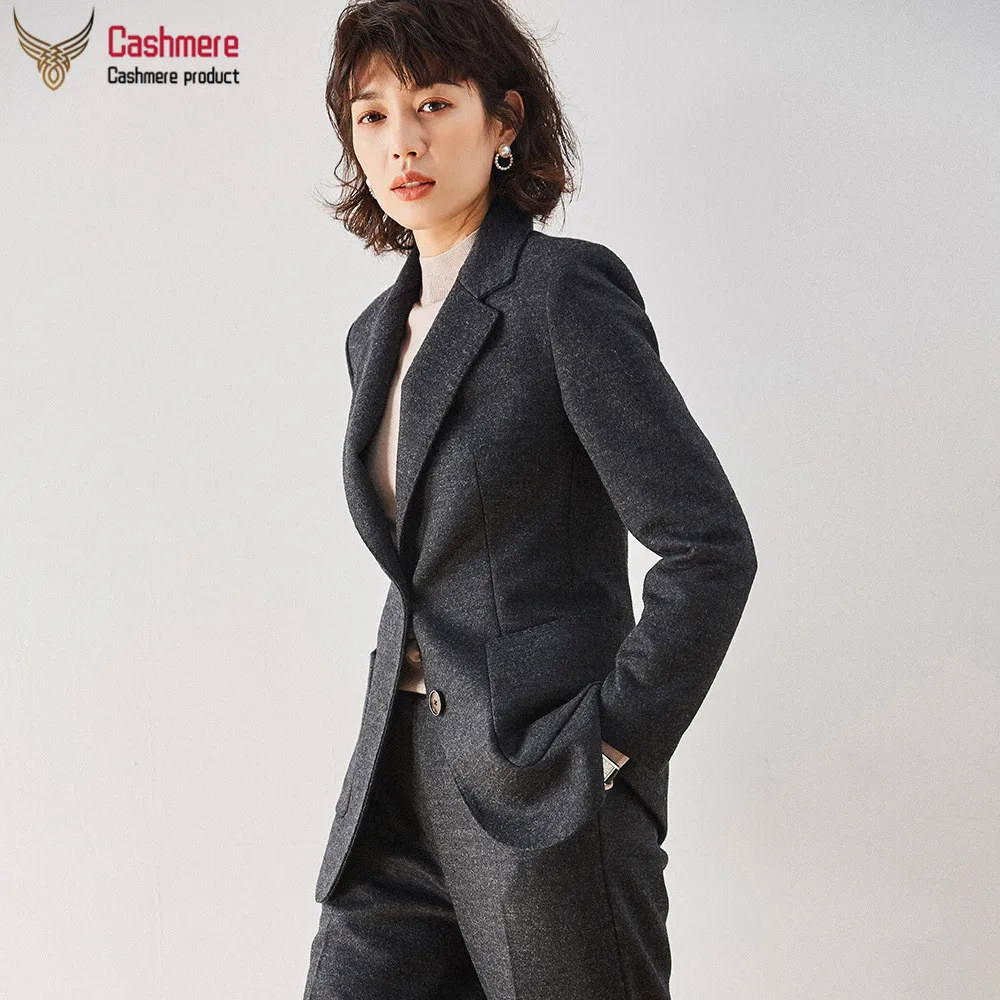 

Women's coat wool casual blazer office blazer 2020 autumn women blazers black commuter coat high-end coat female temperament