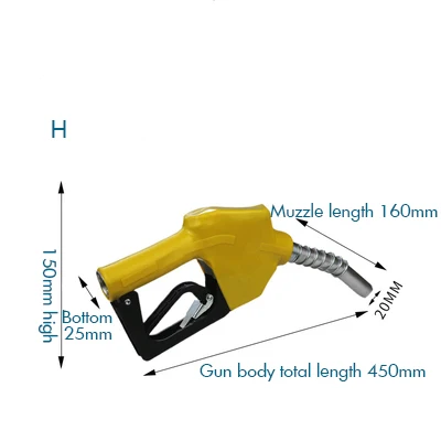 H 1/2 ''3/4'' Автоматическая Топливная форсунка автоматическое отключение дизельного керосина биодизельного топлива заправка форсунки инжектор из нержавеющей стали - Цвет: H