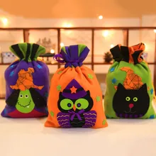 1 шт. Хэллоуин мешочки, мешочки для сладостей чехол смешная Тыква подарочная сумочка, Детская сумка на шнурке контейнер Органайзер чехол