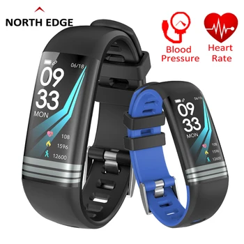 

North Edge Men Smart Bracelet Heart Rate Blood Pressure Monitors Oxygen New IP67 Waterproof Multi Sport Mode Smart Wristband