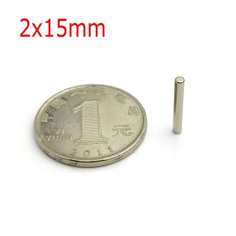 

20~500Pcs 2x15mm Small N35 Round Magnet 2*15 mm Neodymium Magnet Permanent NdFeB Super Strong Powerful Magnets 2x15 mm