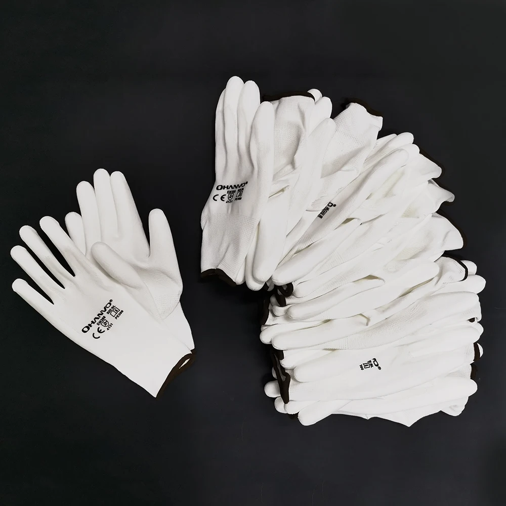 PU Nitrile Safety Coating Work Gloves 10 Pairs Palm Coated Gloves Mechanic Working CE Certificated EN388