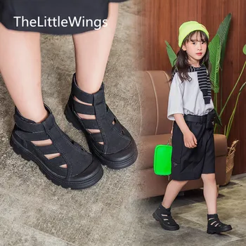 

Children's shoes girls Roman sandals 2020 summer new fashion Martin boots in the tube hollow boots 3-15 years old