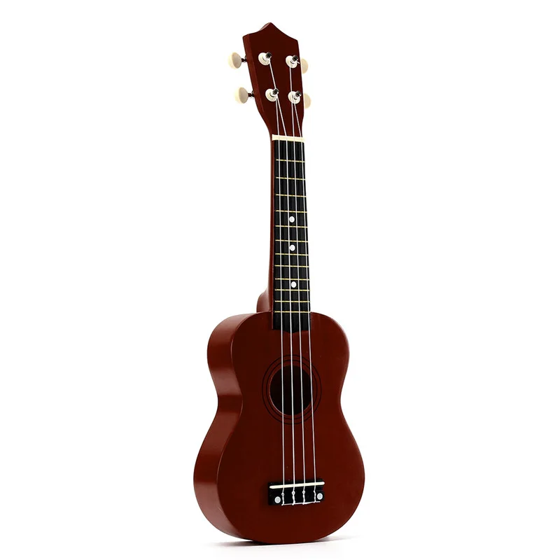 

21 inch Soprano Ukulele 4 Strings Hawaiian Guitar Uke + String + Pick For Beginners kid Gift