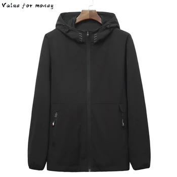 

plus new size 10XL 9XL 8XL 7XL 6XL 5XL Brand Clothing Spring Autumn Youth Men Coat With Hat Zipper Large Size Jacket