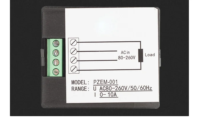 Переменного тока однофазный цифровой Панель Вольтметр Амперметр AC80V-220V 10A Напряжение ток энергии Электроэнергии Измеритель kwh PZEM-001