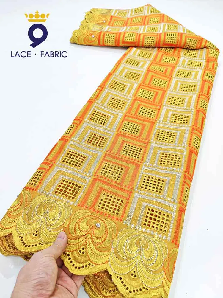 

2.5 Or 5 Yards Ankara 100% Cotton Embroidery Dry Laces Materials 2022 High Quality African Swiss Voile Lace Fabrics Dresses