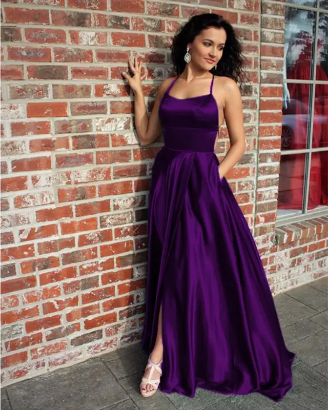 burgundy purple prom dress