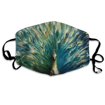 

Mouth Mask Beautiful Peacock Print Masks - Breathable Adjustable Windproof Mouth-Muffle, Camping Running for Women and Men
