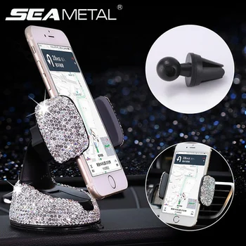 

Crystal Car Phone Holder Mobile Support Bling Car Phone Mount Telephone Support Universal For Dashboard Windshield And Air Vent