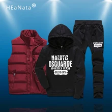 3 шт. тренировочный спортивный комплект, Толстовка для мужчин, Осень-зима, толстовки с капюшоном, штаны, жилет, повседневный спортивный костюм для бега, верхняя одежда, мужская спортивная одежда