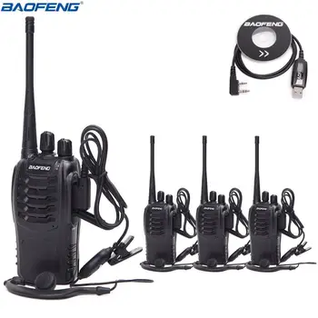

Baofeng BF-888S Walkie Talkie UHF Two Way Radio BF888S Handheld Radio 888S Comunicador Transmitter Transceiver+ 4 Headsets