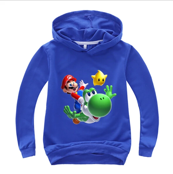 Детские толстовки с капюшоном «Super Mario Bros»; модные повседневные хлопковые толстовки для мальчиков и девочек; топы; детский пуловер; спортивная одежда; топы; подарок для детей