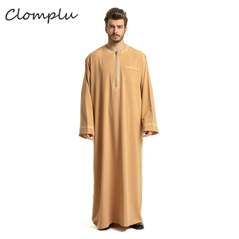 Clomplus мусульманская абайя Jubba Thobe модная кафтан Арабская одежда мужская