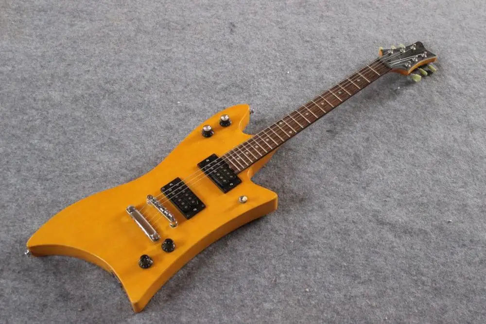 

new style electric guitar,handmade 6 Strings yellow color gitaar,real photos,oem gitaar.