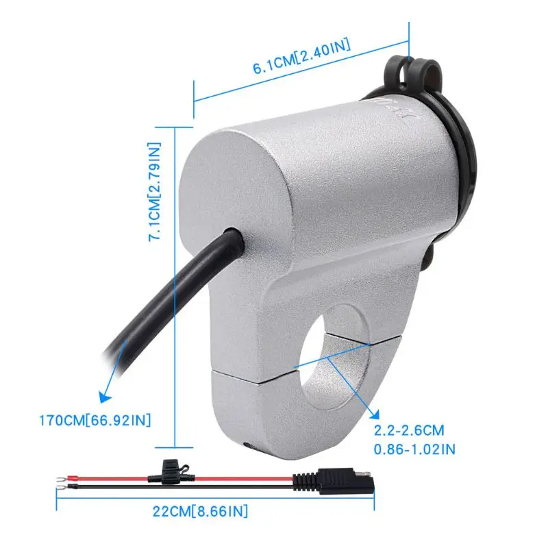 Металлический 12V мотоциклов Водонепроницаемый QC3.0 Dual USB быстрой Зарядное устройство Светодиодный переключатель вольтметра для телефонов gps Камера навигации