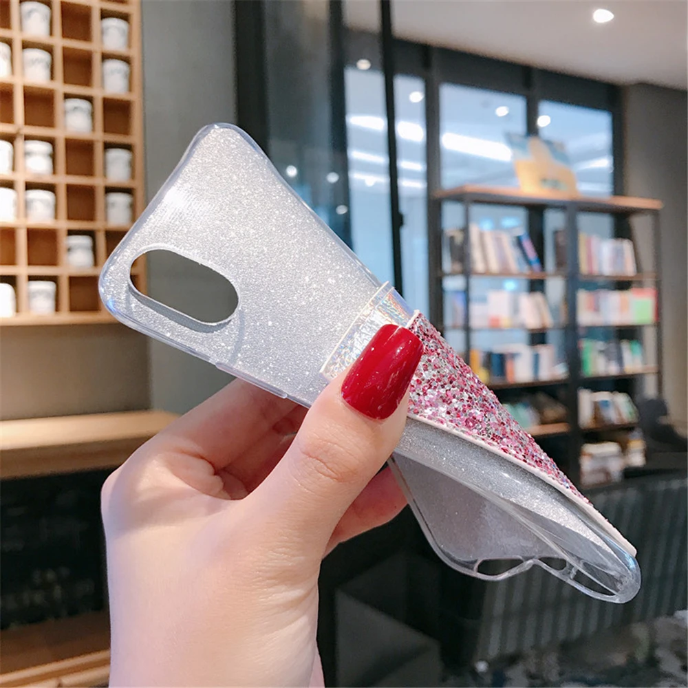 NFH Модный Блестящий Мягкий силиконовый чехол для huawei P10 Plus P20 P30 Lite Pro, блестящая задняя крышка для Honor 10 Honor 20 Pro