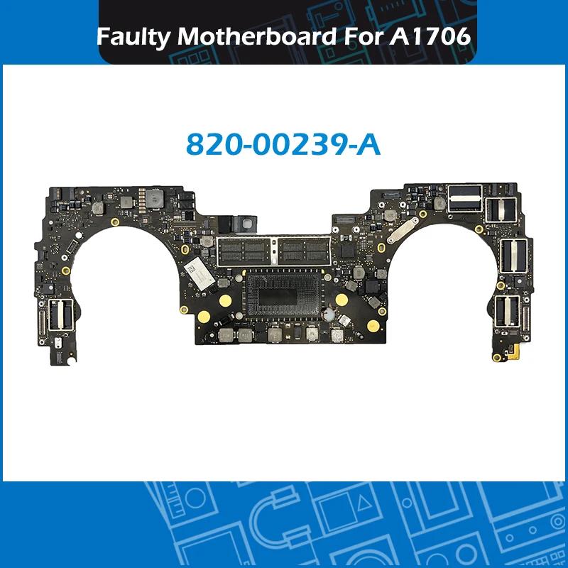 

Faulty Main Board Logic Board A1706 Motherboard with Hard Disk IC 820-00239-A For Macbook Touchbar 13" A1706 Motherboard Repair