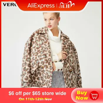 

Vero Moda Women's Leopard A-Line Short Woolen Coat | 319327547