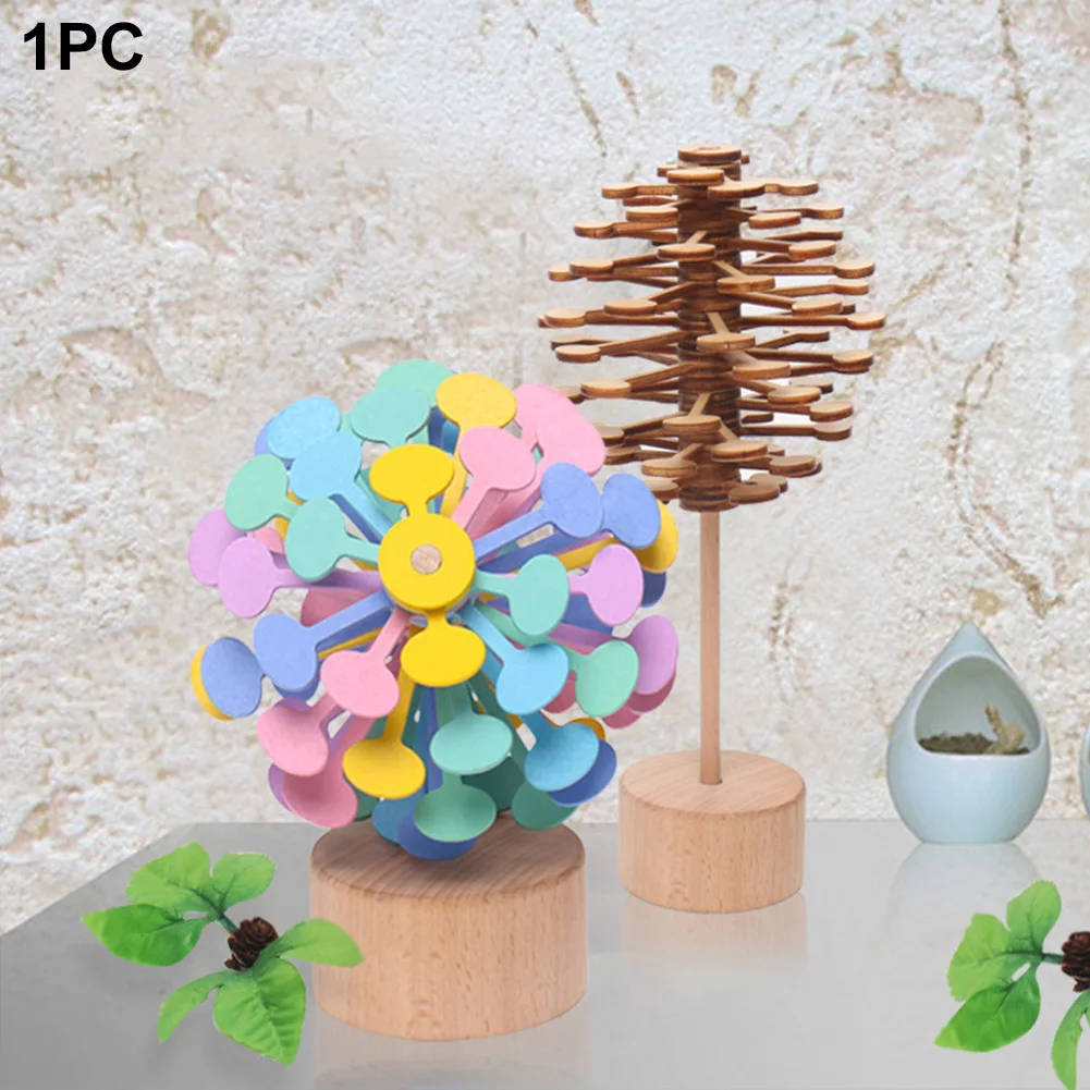 Lollipop Look Durable DIY Wooden Roll Kids Magic Spin Office Gift Fun Colorful Rotating Decompression Toy 1 Lollipop Look Durable DIY Wooden Roll Kids Magic Spin Office Gift Fun Colorful Rotating Decompression Toy 4