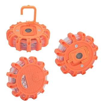 

3 Pack Led Road Flare Flashing Warning Light Roadside Flare Emergency Disc Beacon With Magnetic Base For Car Marine Boat