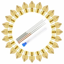 Jeu d'aiguilles de nettoyage, 24 buses, 5 pièces, extrudeuse en laiton M6 0.2 0.3 0.4 0.5 0.6 0.8 1.0mm, buses Hotend adaptées à une imprimante 3D de 1.75mm 