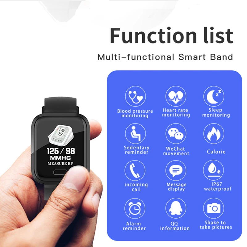 YH3 Bluetooth Smartwatch  Smart Bracelet Heart Rate Fitness Monitor Blood Pressure IP67 Waterproof Wristband For Andriod,IOS