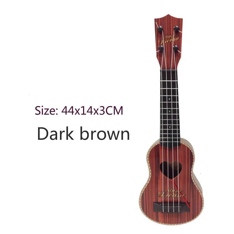 Penh dark brown Музыкальная труба, инструменты, имитирующие плетение в мини-четырех струнах, могут воспроизводить инициацию раннего детства, музыкальные игрушечные гитары - Цвет: Penh dark brown