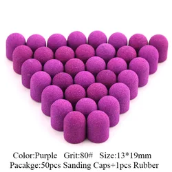 50 - Piece Set of Blue and Pink Sanding Caps (Purple - 80 grit)