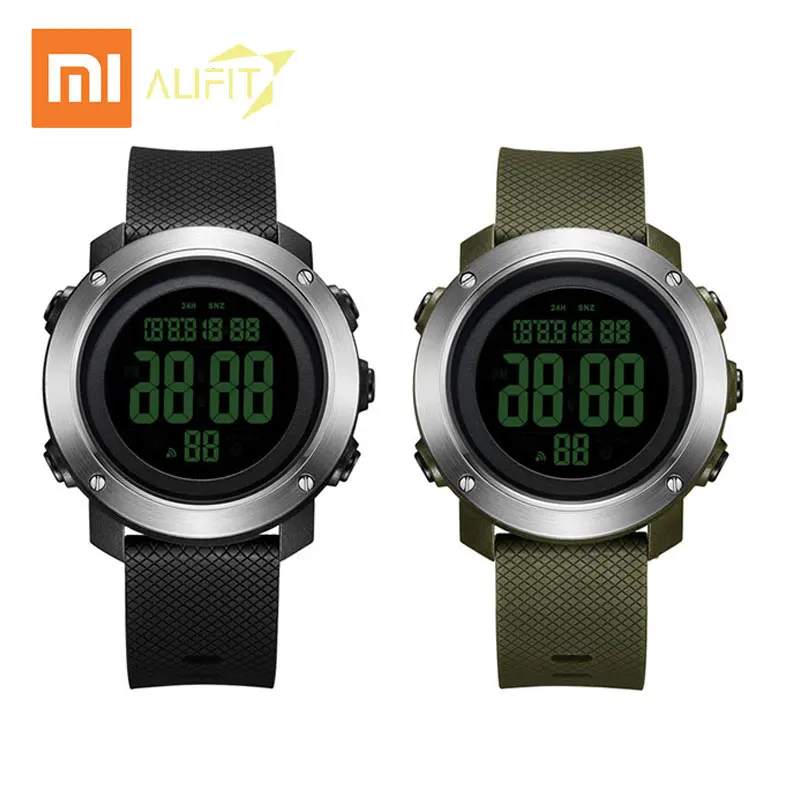 Xiaomi ALIFIT цифровые часы многофункциональные уличные водонепроницаемые фосфоресцирующие часы с дисплеем Календарь Будильник обратного отсчета спортивные часы