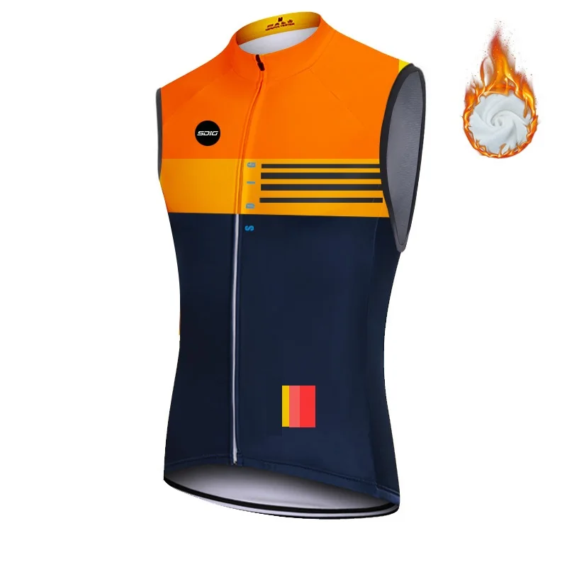 Зимние теплоизолирующего флиса велосипедный жилет без рукавов Mtb велосипед