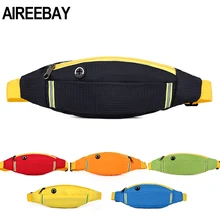 AIREEBAY, светоотражающие поясные сумки для бега, женские ремни, сумка, для спорта на открытом воздухе, для путешествий, поясная сумка, унисекс, сумки на талию, маленький набедренный чехол для телефона