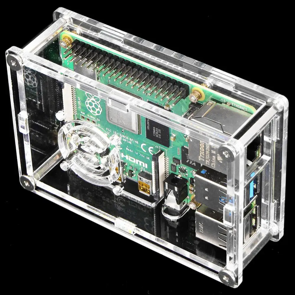 Корпус C2: PMMA прозрачный Raspberry PI 4 корпус коробка PI4 Модель B 1 ГБ/2 ГБ/4 ГБ акриловый чехол Корпус коробка Raspberry PI 4B