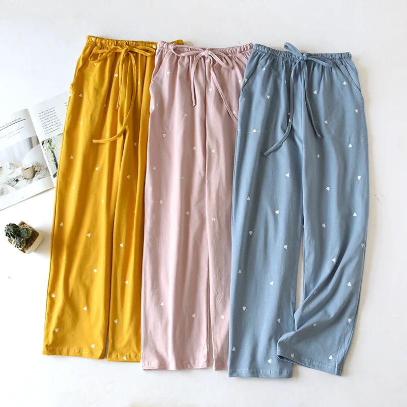 Sleep-Bottoms-Women-Home-Pants-Autumn-Printed-Pajamas-Pants-Cotton-Female-Elastic-Drawstring-Wide-Le (2)