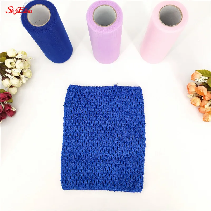 Royal blue 23*20 см, подходит для От 1 до 3 лет, детей, эластичная, обернутая грудь, вязаная повязка на голову, пачка, топы, вязаная юбка, платье, 7zSH939 - Цвет: Royal blue