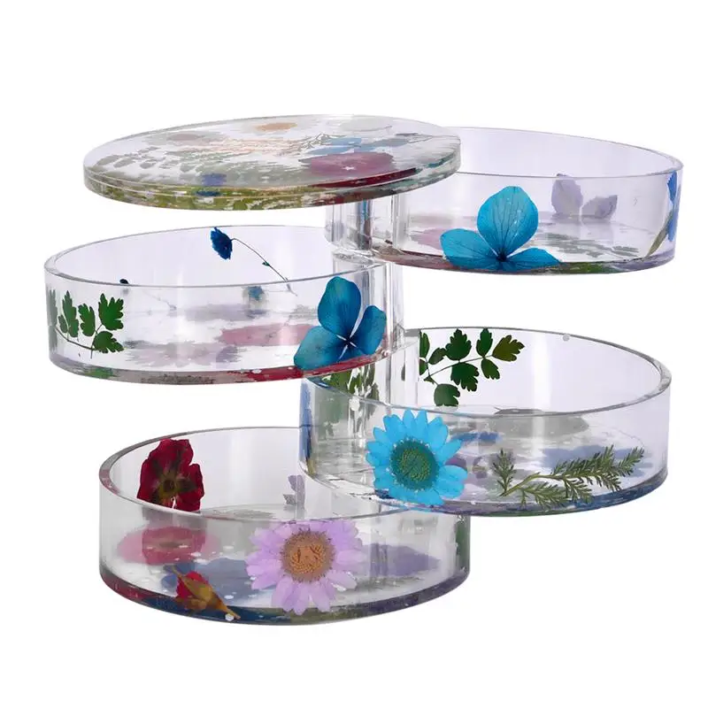 

DIY Silicone Mold Handmade Rotating 3-Tiered Tray Jewelry Storage Organizer Mold Box Epoxy Resin Casting Art Craft Tools