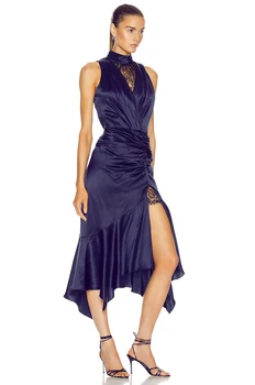 

Seamyla 2020 New Summer Mermaid Lace Dress Sexy Sleeveless Bodycon Celebrity Party Dress Woman Night Midi Office Lady Dress