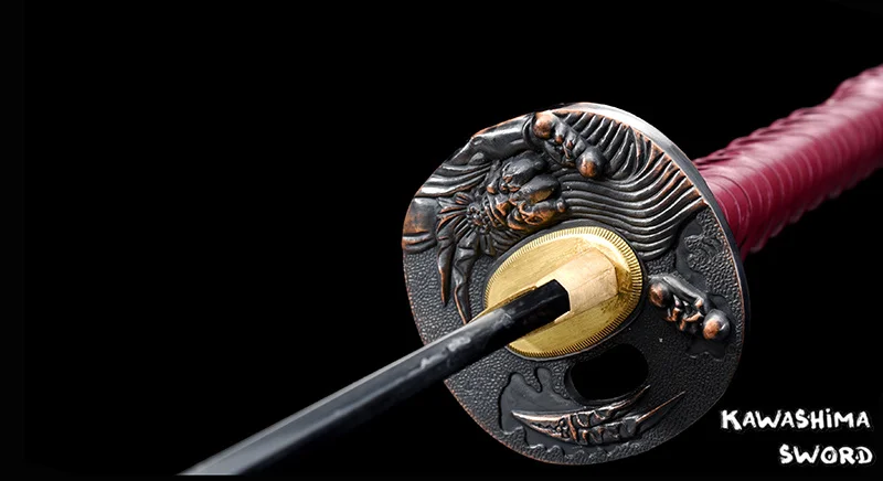 Black Blade Series-Real Steel Handmade Samurai Sword Full Tang Sharpness Ready For Cutting-Japanese Katana-Free Shipping-Red