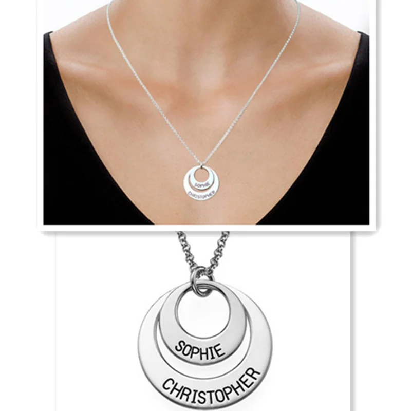 mother daughter engraved necklace