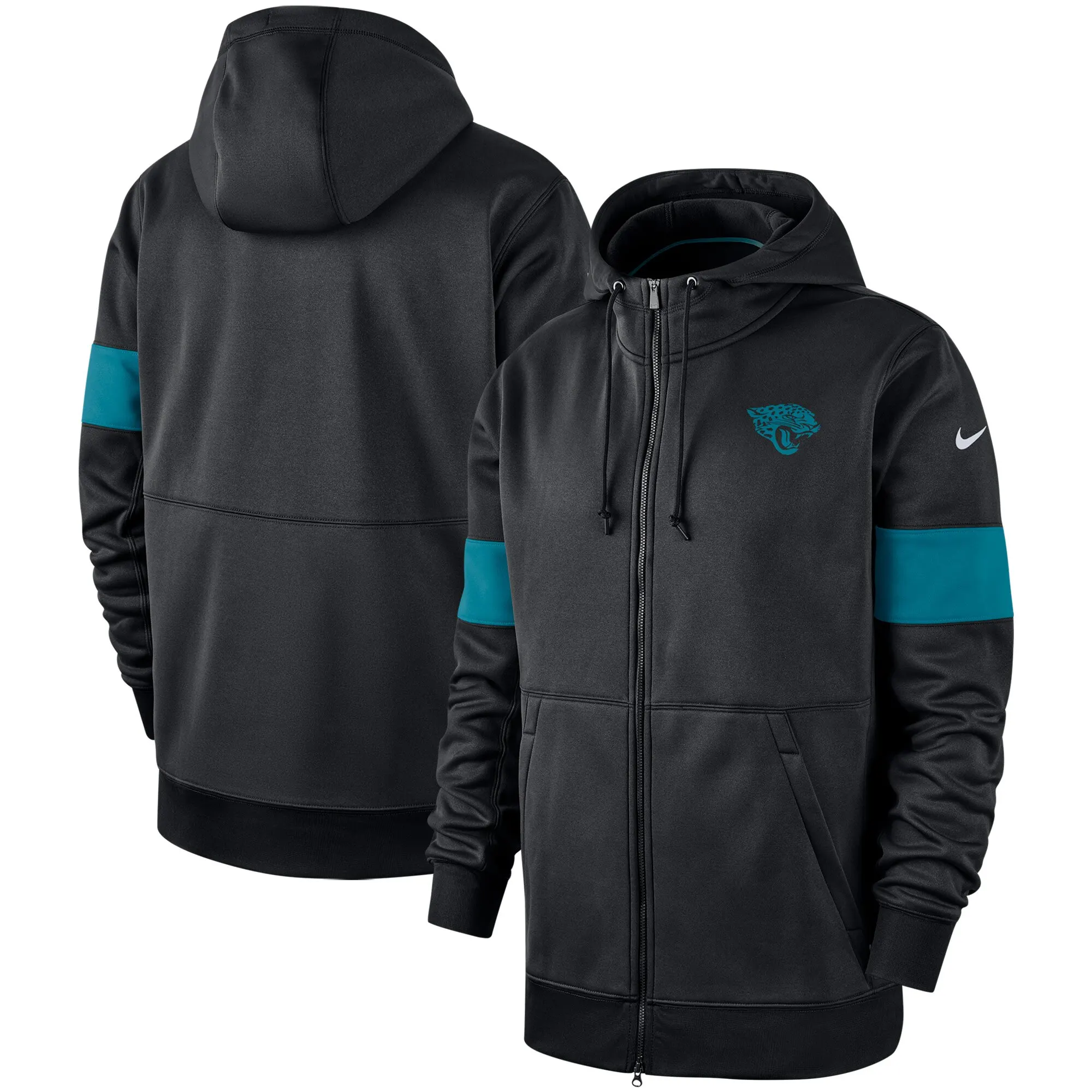 Jacksonville Jaguars куртки для мужчин Sideline производительность Full-Zip худи черный