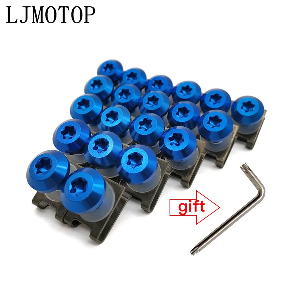 B-blue-20 pieces Для HONDA GROM RC51/RVT1000 SP-1/SP-2 CBR929RR CBR600RR общего назначения мотоциклетные винты обтекателей зажимы тела Пружинные болты - Цвет: B-blue-20 pieces
