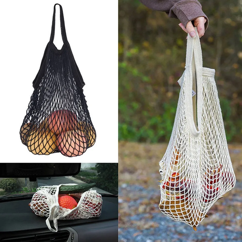 

15##Shopping Bag 1 Pc Mesh Net Turtle Bag String Reusable Fruit Storage Handbag Totes New Black Market