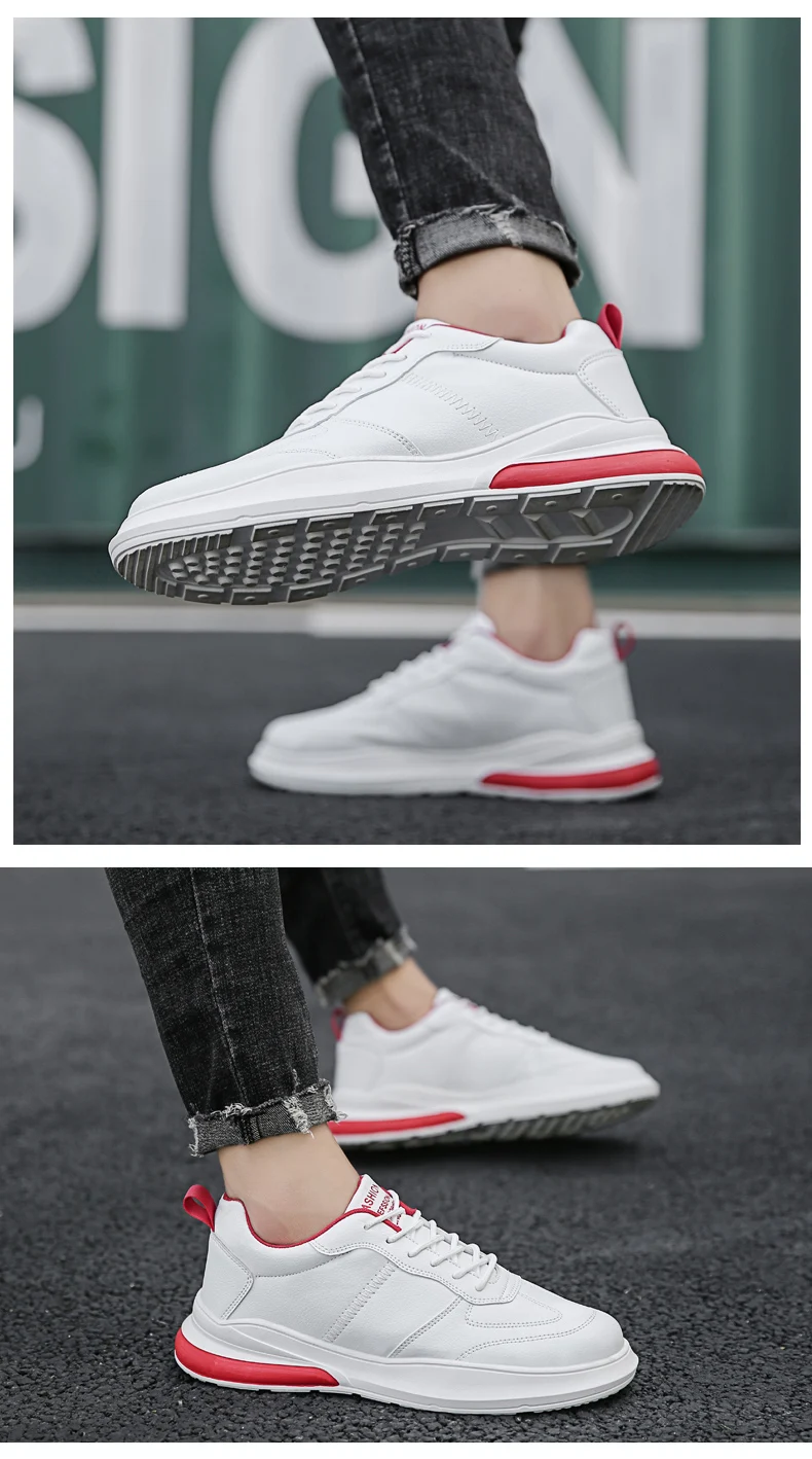 New Arrival Men Tennis Shoes Lightweight Anti-Slippery Leather White Sneaker Fashion Gym Sport Man Footwear Tenis Masculino