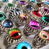 Sparking 20/50pcs Wholesale Mix Eye Ring Unique Design Evil Eye Silver Plated Tone Ring Vintage Men Women Punk Jewelry New 5