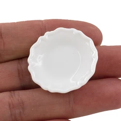 Accessoires miniatures pour maison de poupée 1/12, 3 pièces, Mini assiette en céramique, Simulation de plat alimentaire de cuisine, modèle jouets pour décoration de maison de poupée 