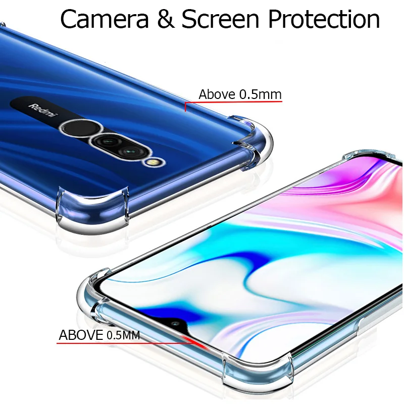 Airbag чехол+ стекло Redmi-8 8A Xiaomi TPU Case Redmi8 A мягкий чехол на Xiomi Redmi 8A чехол ксиоми редми 8а чехлы редми8 а glass сяоми редми 8 а стекло на редми-8 защитное стекло Xiaomi Redmi 8 case