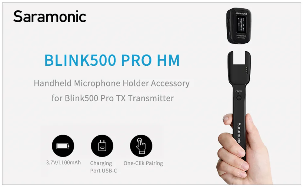 Saramonic Blink500 Pro HM Rechargeable Handheld Mic for Blink500 Pro B1 B2 Transmitter TX ENG EFP Interview Report Film Making