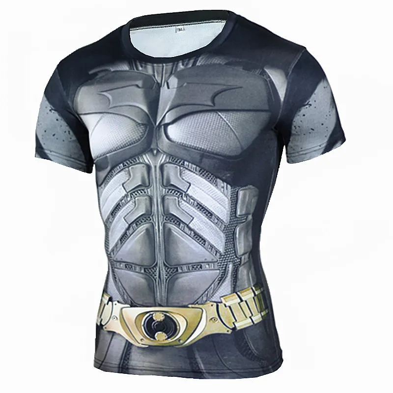 Принт Супермена, Мужская компрессионная рубашка с Бэтменом, обтягивающие колготки, для велоспорта, базовый уровень, для спортзала, Джерси, для фитнеса, Спортивное нижнее белье, одежда MMA - Цвет: 8